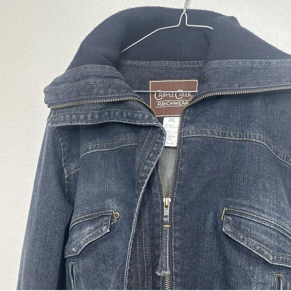 Cripple Creek Ranchwear Denim Jacket Womens Sz XXL Outdoor Western Rodeo Chore - Picture 5 of 9